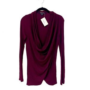 Burgundy Drape Neck Maternity Top NWT